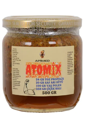 APİMED SDSDV4353 Yeni Atomix Honey Mix 500G | Royal Jelly + Propolis + Fresh Bee Pollen + Natural Honey