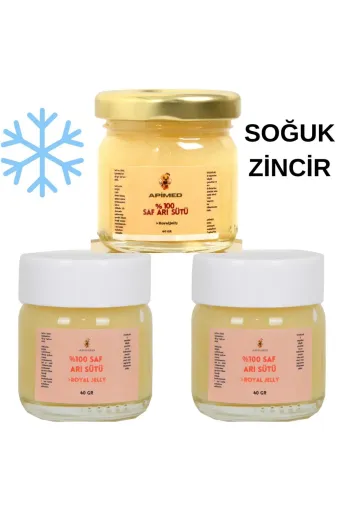 APİMED TYC0A1WR0N170102582533716 Saf Ari Sütüdoğal, Taze Ve Soğuk Zincirli Gönderim | Enerji Ve Bağışıklık Desteği (3*40Gr)