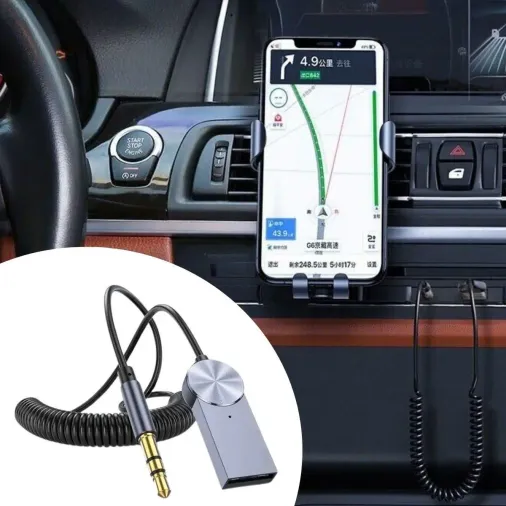 Araba için Bluetooth Aux Alıcısı Wireless Araç Kiti (4745)