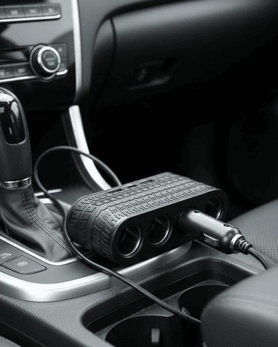 Araç Çakmak Çoklayıcı 4 Çıkışlı 2 USB ve Type C Girişli Çok Fonksiyonlu Şarj Ünitesi