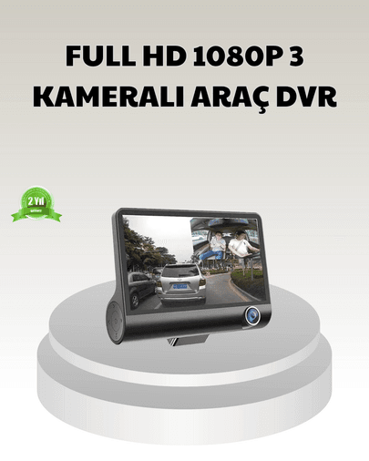 Araç Dvr Kamerası 3’lü 170° Geniş Açılı Full Hd Ve Park Destekli