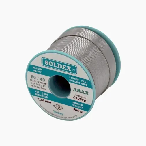 Arax 60-40 Lehim Teli 500 Gr 1.3 Mm - Sn:60 / Pb:40