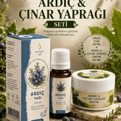 Ardıç ve Çınar Yapraklı Masaj Kremi 100 Ml & Ardıç Yağı 20 Ml
