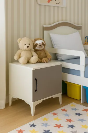 arionkids TYC3BC3471E2AC86CF4086A00 Deniz Dayanıklı Mdf Komodin | Şık Rehau Kaplama Kapak | Gürgen Ağacı Ayaklar