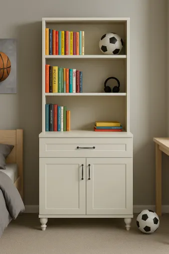 arionkids TYC54D164BDF12702AB69F000 Alin Kapaklı Şifonyer Ve Kitaplık Set | Birinci Sınıf Mdf Kalitesi | Rehau Kapaklar | Kapaklı