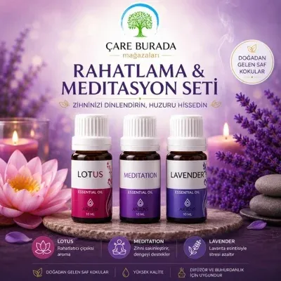Arjens Lotus & Meditation & Lavender Esans 10 ml | Rahatlama & Meditasyon Seti