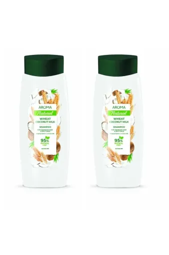 AROMA NATURAL 302 Şampuan Buğday Ve Hindistan Cevizi Sütü Yıpranmış Saçlar Için 2 X 400Ml