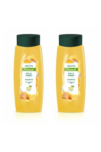 AROMA NATURAL 313 L Şampuan Egg Honey Yıpranmış Saçlar Için 2 X 400 Ml