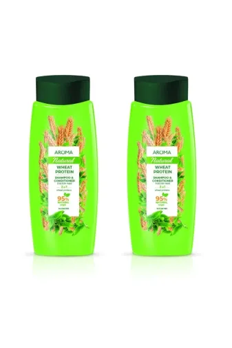 AROMA NATURAL 315 2 In 1 Bugday Proteinli Şampuan Kuru Saçlar Için 2 X 400 Ml