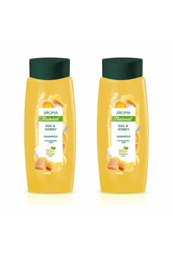 AROMA NATURAL 69441 Şampuan Egg & Honey % 95 Bitkisel 2 X 400 Ml