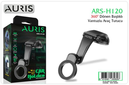 Ars-H120 360 Derece Dönen Başlıklı Vantuzlu Araç Tutucu
