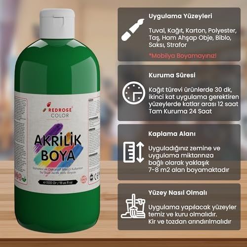 ART 133249812 Yeşil Akrilik Boya 500Gr