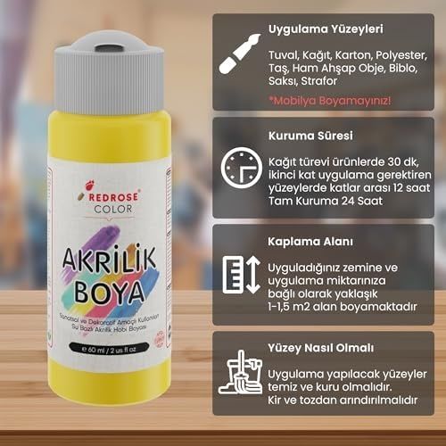 ART 133249815 Sarı Akrilik Boya 60Ml