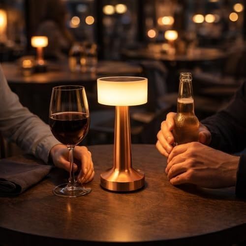 ART 57855210124047480184975 Şarjlı Masa Lambası İnci Rose Dokunmatik, 3 Renk Işık Modu, Dekoratif Abajur, Led Cafe Restoran Masa Lambası, Usb İle Şarj Edilebilir .