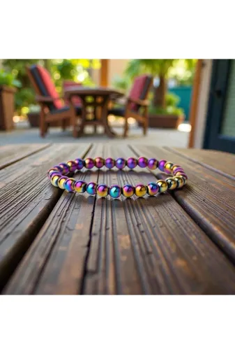 ART LİFE DOĞALTAŞ Natural Stones 518486516548963 Sertifikali Renkli Hematit Doğal Taş Bileklik 8 Mm