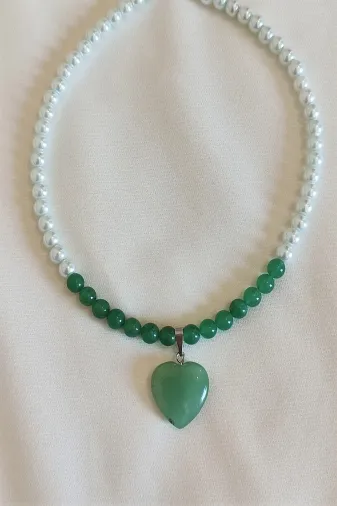 ART LİFE DOĞALTAŞ Natural Stones artlıfe800276 6 Mm Aventurin, Cam Inci Doğaltaş Choker Kolye