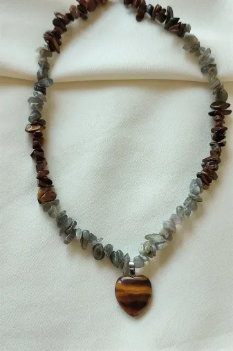 ART LİFE DOĞALTAŞ Natural Stones artlıfe900490 Sertifikalı Kaplangözü Yıldız Kırıktaş Doğaltaş Kolye