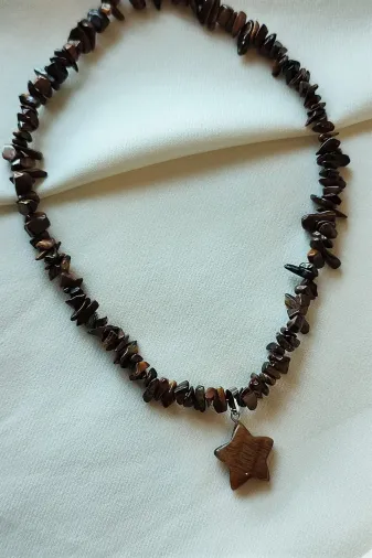 ART LİFE DOĞALTAŞ Natural Stones artlıfe900495 Sertifikalı Labradorit, Kaplangözü Kalp Doğaltaş Kolye