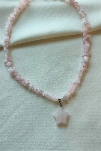 ART LİFE DOĞALTAŞ Natural Stones artlıfe900500 Sertifikalı Kaplangözü Yıldız Kırıktaş Doğaltaş Kolye