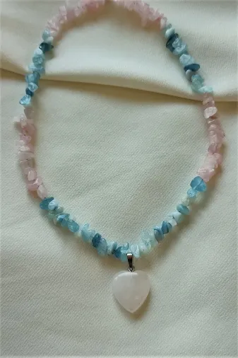ART LİFE DOĞALTAŞ Natural Stones artlıfe900508 Sertifikalı Havlit Kalp Kırıktaş Doğaltaş Kolye