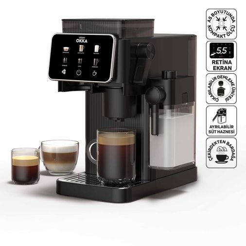 Arzum 11999- Okka Ok0047 Okka Barista Compact Otomatik Espresso Makinesi, Krom