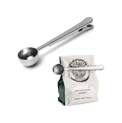 Arzum 131573302 Yayli Paslanmaz Çelik Klipsli Kahve Ölçeği, 1 Parça, Çok Renkli, 10 Ml Kaşıklı Beyaz