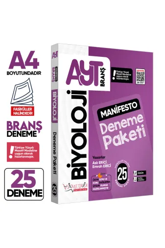 Asimetrik Yayınları AYTBiyoloji25liMANFST 2026 Yks Ayt Biyoloji 25Li Manifesto Branş Deneme Paketi Çözümlü Fasikül Seti