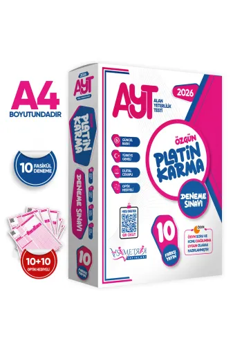 Asimetrik Yayınları AYTPLATINKARMADNM4052 2026 Yks-Ayt Platin Karma Yayınlar Kurumsal 10Lu Paket Deneme Sınavı Türkiye Geneli