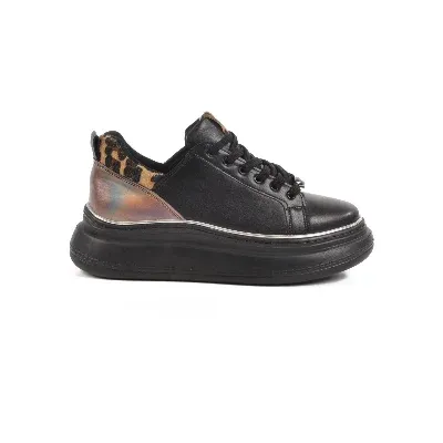 Aspor Siyah Kalın Taban Kadın Sneaker