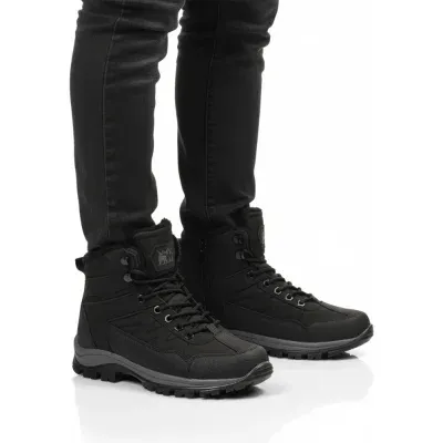 Aspor Siyah Kırışık İçi Kürklü Unisex Outdoor Bot