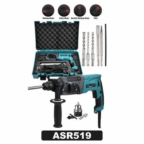 ASR519 Assur 850W Darbeli Metal Şanzıman Kırıcı Delici Hilti Matkap