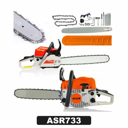 ASR733 Assur Benzinli Zincirli Ağaç Odun Dal Kesme Motorlu Testere Hızar Turuncu Beyaz 2000W 8500 Rpm