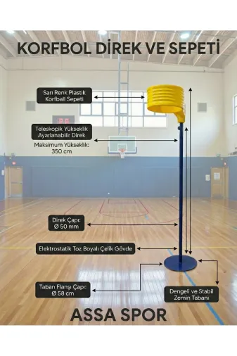 ASSASPOR Korfbol Seti (Crf-100) Basketbol Seti Profesyonel