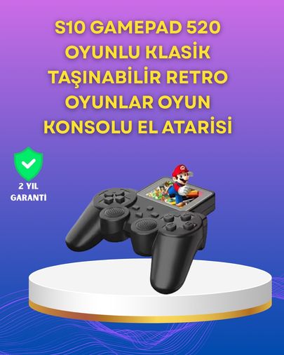 ASTRALTECH 108018969 2.4 İnç Ekranlı 500 Oyunlu Taşınabilir Retro Oyun Konsolu, Şarjlı El Tipi Mini
