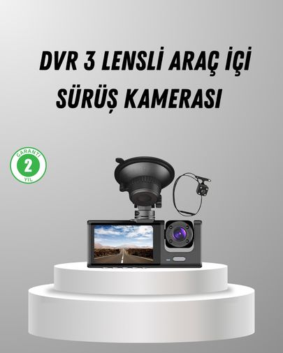 ASTRALTECH 111027979 Üç Kameralı Araç Dvr Full Hd Gece Görüşlü Ve 2 İnç Ips Ekranlı