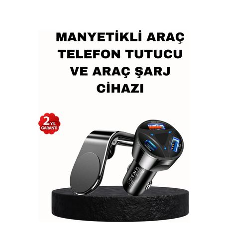 ASTRALTECH 116891835 Manyetik Araç Telefon Tutucu Ve Hızlı Şarj Adaptörü 2 Li Set