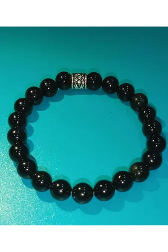 Astrostone SYHA01 Siyah Akik Doğal Taş Bileklik