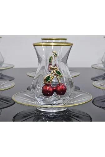 atabey home ALYAKİRAZLI Alya Çay Seti 12 Parça Döküm Kirazli Lüx Set