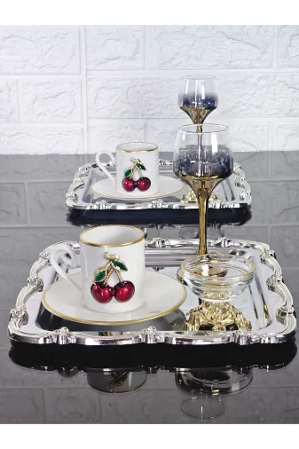 atabey home collection TYC2931DE6E1AC53F1 2 Adet Sunum Tepsisi & Kahve & Çay Tepsisi- Gümüş Tepsi Döküm Gümüş Gül Çerçeveli