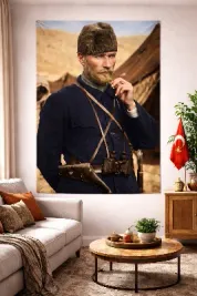 Atatürk Duvar Örtüsü - Pamuklu Duvar Örtüsü