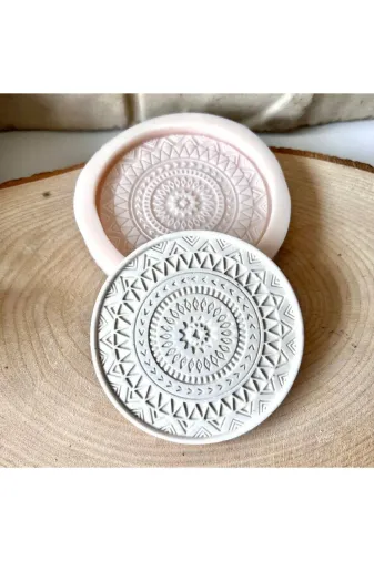Atölye Eda Dem mandalaaltlıksk Mandala Bardak Altlığı Silikon Kalıp