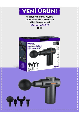 Auhma Amg017 Taşınabilir Sessiz Mini Masaj Aleti - 6 Hız Ayarlı, Lcd Ekran, 3600Rpm