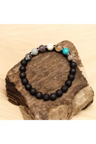 AURA STONE BRC-BLK Aurastone Balık Burcu Doğal Taş Burç Bileklik