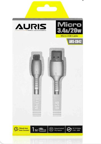 Auris Ars-Cb42 Micro Kablo 20W-3.4A Şarj Data Kablosu