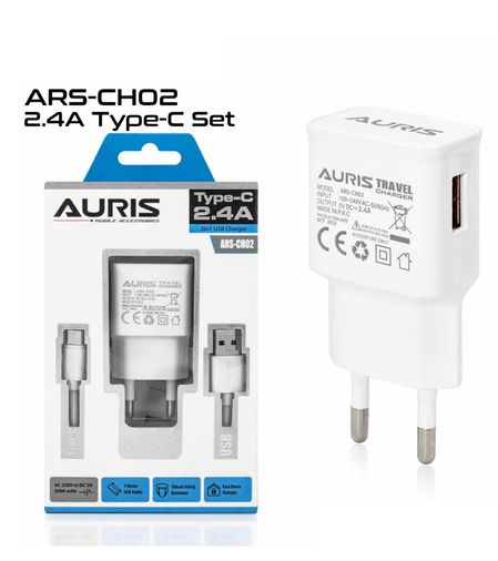Auris Ars-Ch02 2.2A Type-C Hızlı Şarj Seyahat Şarj Cihazı
