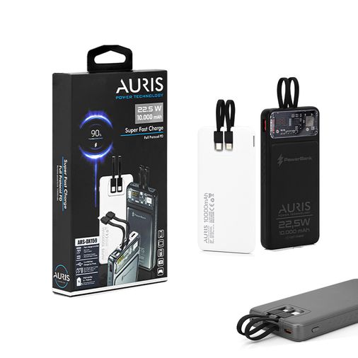 Auris Ars-Dx159 10.000 Mah 22.5W Çift Girişli Süper Hızlı Taşınabilir Şarj Aleti Powerbank