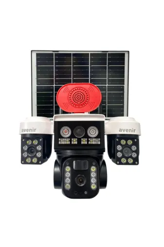Av-S463 4G Sim Kartlı Beyaz 3 Kameralı 6Mp Güneş Panelli Solar Ptz Kamera