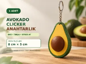 Avakado Clicker Anahtarlık - Orjinal Avakado Desenli Figür Anahtarlık