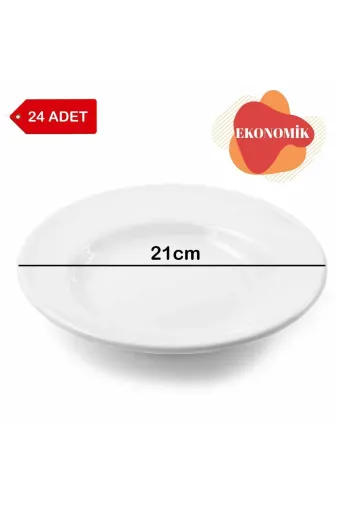 Avangart Mutfak AV0212124 24 Adet - 21Cm Melamin Çukur Tabak, Düğün Salonu, Oteller, Lokanta, Organizasyon, Okul, Sulu Yemek