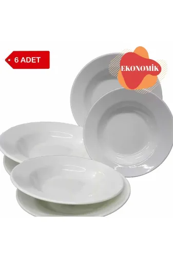 Avangart Mutfak IM21216 6 Adet - 21Cm Melamin Çukur Tabak, Düğün Salonu, Oteller, Lokanta, Organizasyon, Okul, Sulu Yemek
